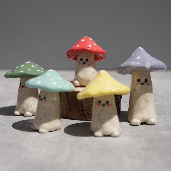 Mushroom Figurine / Ceramic Mushroom / Handmade Mushroom Figurine / Mushroom Gift / Cute Mushroom Shelf Buddy