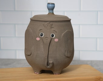 Preorder - Elephant Jar / Elephant Ceramic Jar / Elephant Bowl with Lid