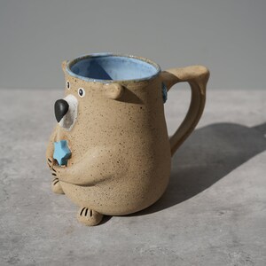 Preorder Star Bear Ceramic Handmade Mug / Cute Bear Mug / Bear Gift /Bear with Star / Lidded Mug image 2