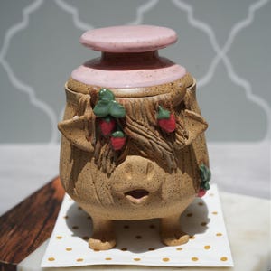 Highland Cow Butter Crock/ French Butter Keeper / Cute Ceramic Butter Dish /Strawberry Butter Crock