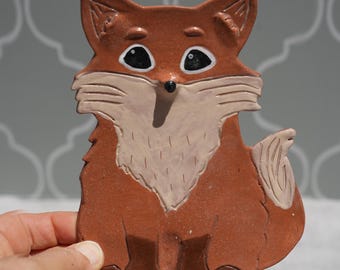 Fox Spoon Rest : Handmade Ceramic Woodland Cottagecore Stoneware Trinket Dish