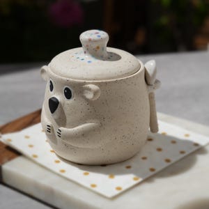 Preorder - Salt Cellar Bear Jar / Bear Salt Jar / Ceramic Salt Pig /Bear Gift