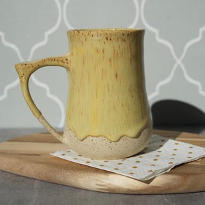 Handmade Hedgehog With Mushrooms Mug: Sunflower Glaze Stoneware Cup image 3