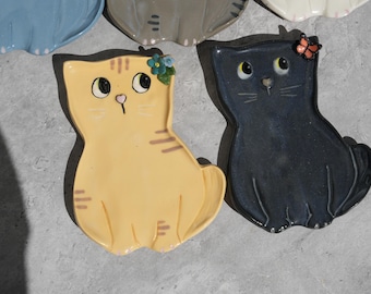 Choose Your Kitty: Ceramic Cat Spoon Rest Trinket Tray