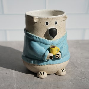 Preorder  Bear Mug / Beary Warm Ceramic Handmade Mug / Cute Bear Mug / Bear Gift