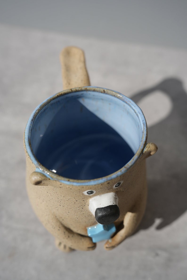 Preorder Star Bear Ceramic Handmade Mug / Cute Bear Mug / Bear Gift /Bear with Star / Lidded Mug image 5