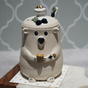 Preorder Bear Jar / Bear Ceramic Berry Jam or Honey Jar / Honey Bear / Cute Bear Gift