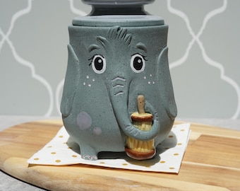 Preorder Elephant Butter Crock: Handmade Whimsical Ceramic French Butter Keeper