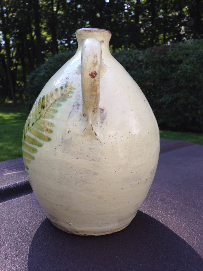 Fern Leaves Art Jug by WickeyWicky Pottery 1980