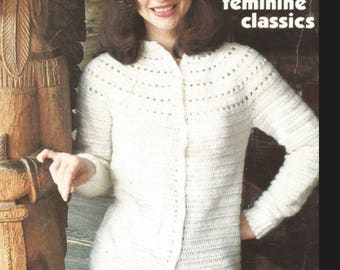 Crochet Womans Classic Cardigan and Pullover Sweater Instant Download /OhhhMama/ Long sleeve Pattern Jumper Pdf