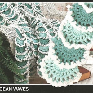 Crochet Afghan Ocean Waves Pattern /OhhhMama/ for bedspread lap blanket throw wrap vintage pattern instant download pdf