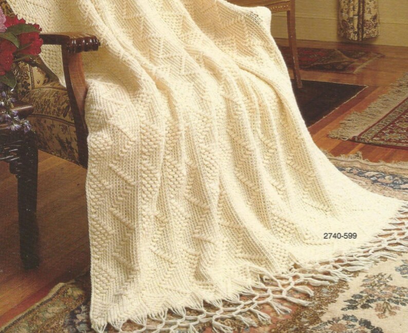 Crochet Candlewick Afghan /ohhhmama/ Lap Blanket Bedspread Throw Afghan