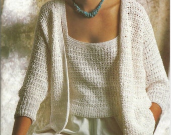 Knit Womans Twinset Cardigan and Camisole Pdf /OhhhMama/ vintage pattern instant download pdf