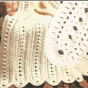 Vintage Crochet Candlewick Afghan blanket instant download crochet pattern