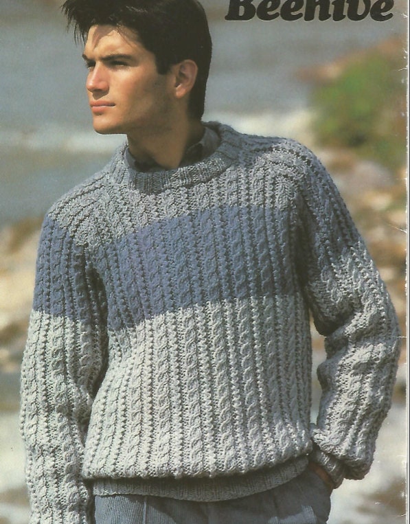 Mens Knit Shetland Sweater Three Contrasting Colours or One - Etsy