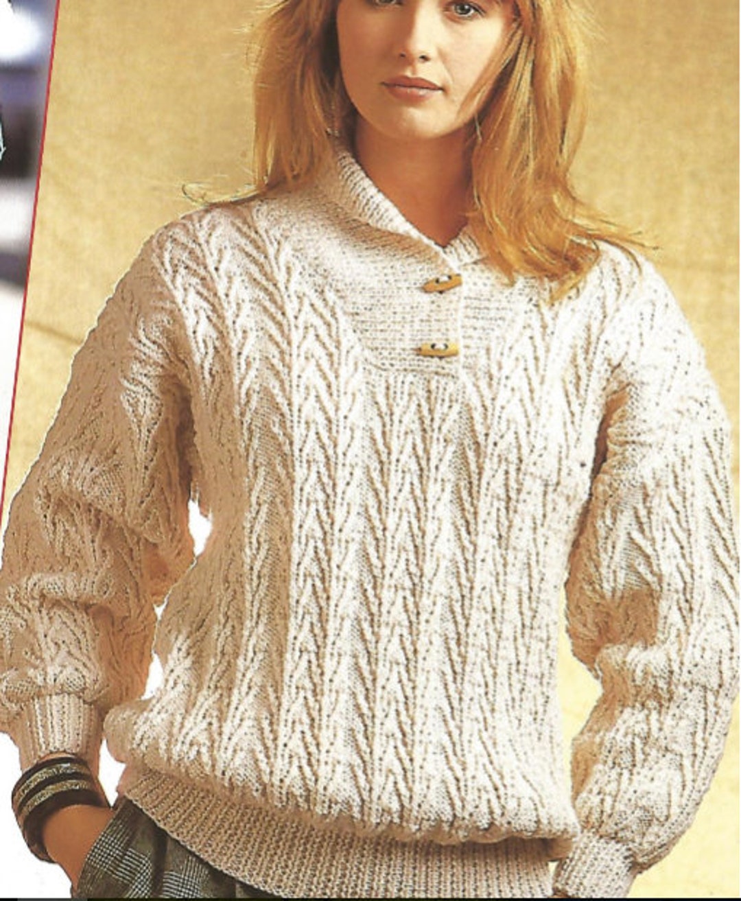 Womans Aran Casual Knit Pull Over Sweater /ohhhmama/ Jumper - Etsy