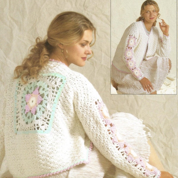 Crochet Womans Designer Look   Jacket  cardigan  Sweater / ohhhmama/ Perfect for Evening Wear  jumper vintage pattern instant download pdf