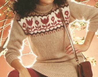 Knit Womans Sweater Set Pdf /OhhhMama/  with Hat and Leggings Vintage Pattern Jumper Instant Download pdf