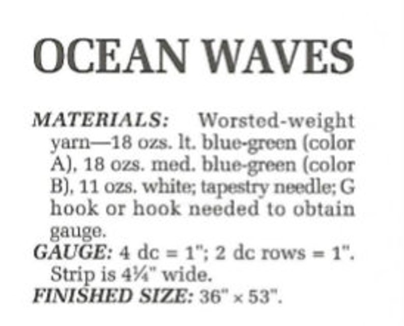 Crochet Afghan Ocean Waves Pattern /ohhhmama/ for Bedspread Etsy