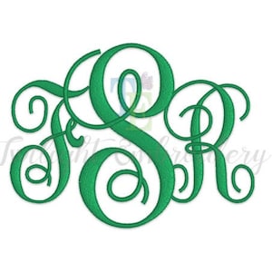 Interlocking Monogram Embroidery Font Machine Embroidery Interlocking Monogram Fonts In 6 Sizes INSTANT DOWNLOAD image 1