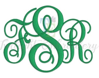 Interlocking Monogram Embroidery Font Machine Embroidery Interlocking Monogram Fonts In 6 Sizes INSTANT DOWNLOAD