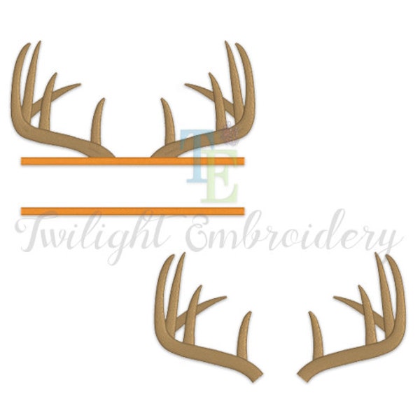 Set of 2 Deer Antlers Machine Embroidery Designs, Horns Machine Embroidery Designs INSTANT DOWNLOAD