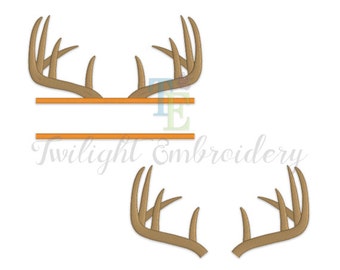 Set of 2 Deer Antlers Machine Embroidery Designs, Horns Machine Embroidery Designs INSTANT DOWNLOAD