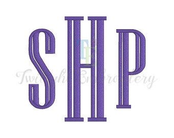 Formal Machine Embroidery Monogram Font, Boy Embroidery Monogram In 5 Sizes 0081