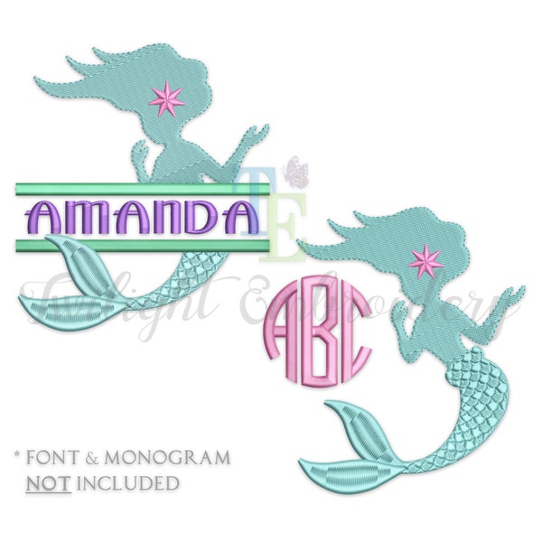 Set of 2 Mermaid Machine Embroidery Designs INSTANT DOWNLOAD