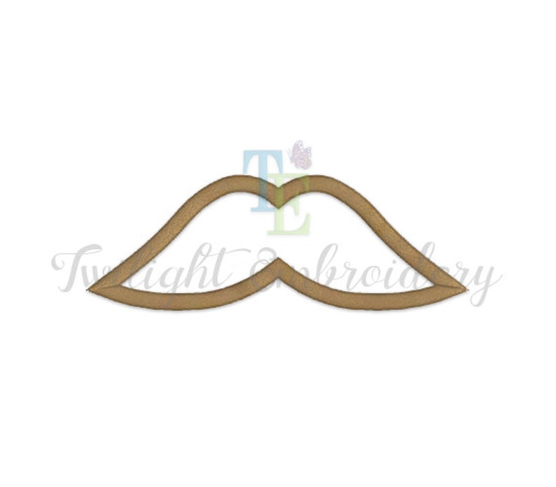 Set of 2 Mustache Applique Machine Embroidery Designs INSTANT DOWNLOAD image 3