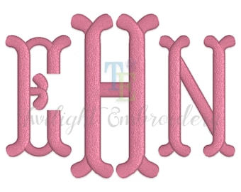 Fishtail Machine Embroidery Monogram Font In 6 Sizes INSTANT DOWNLOAD