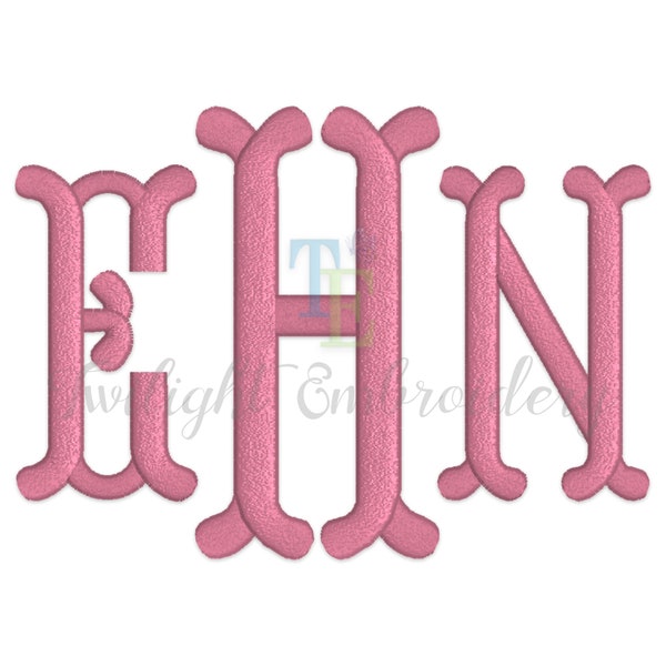 Fishtail Machine Embroidery Monogram Font In 6 Sizes INSTANT DOWNLOAD