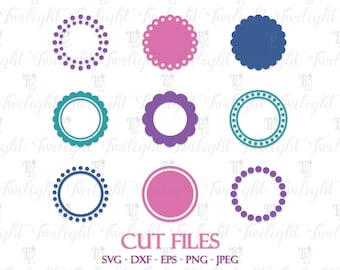 Circle Monogram Frames SVG, Circle Frames Cut Files, Circle Frames DXF Cut Files, Circle Frames, SET 1 Instant Download