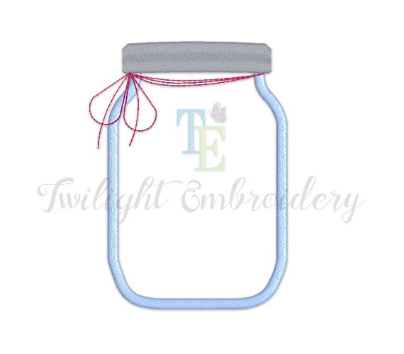 Set of 2 Mason Jar Applique Machine Embroidery Designs Fruit Etsy