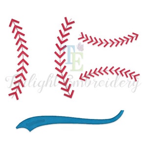 Set of 2 Baseball Stitches Machine Embroidery Designs Baseball Laces Embroidery Designs Baseball Swoosh Embroidery Design INSTANT DOWNLOAD