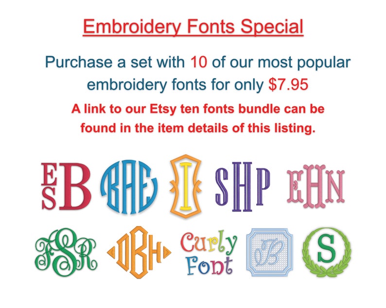 Interlocking Monogram Embroidery Font Machine Embroidery Interlocking Monogram Fonts In 6 Sizes INSTANT DOWNLOAD image 4