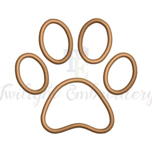 Set of 3 Paw Print Machine Embroidery Designs Paw Print Fill Stitch Embroidery Design Paw Print Applique Embroidery Design INSTANT DOWNLOAD image 3