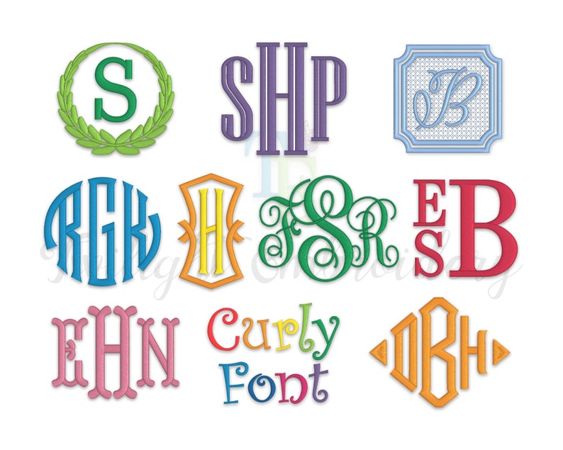 Embroidery fonts bundle machine embroidery monogram fonts  etsy