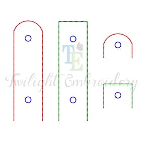 Set of 4 Key Fob Snap and Eyelet Tabs TOP ONLY Machine Embroidery Designs, To Add To Your Own Design, In The Hoop, ITH, Instant Download
