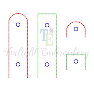 Set of 4 Key Fob Snap and Eyelet Tabs TOP ONLY Machine Embroidery Designs, To Add To Your Own Design, In The Hoop, ITH, Instant Download