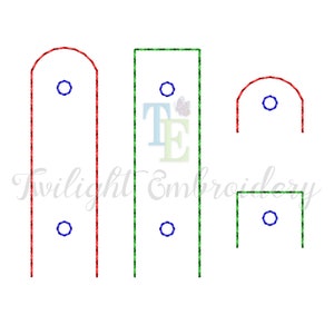 Set of 4 Key Fob Snap and Eyelet Tabs TOP ONLY Machine Embroidery Designs, To Add To Your Own Design, In The Hoop, ITH, Instant Download