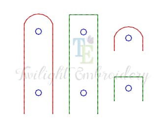 Set of 4 Key Fob Snap and Eyelet Tabs TOP ONLY Machine Embroidery Designs, To Add To Your Own Design, In The Hoop, ITH, Instant Download