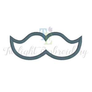 Set of 2 Mustache Applique Machine Embroidery Designs INSTANT DOWNLOAD image 2
