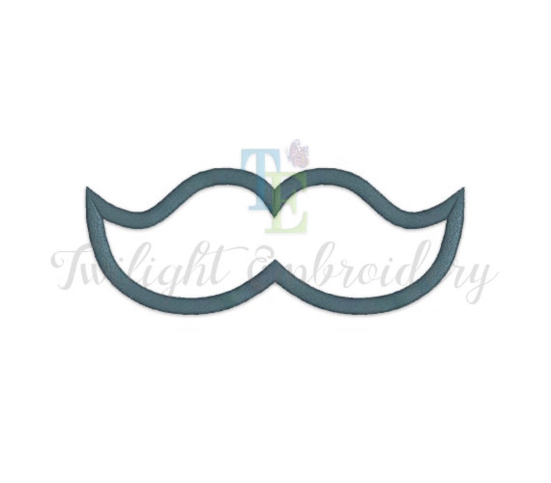 Set of 2 Mustache Applique Machine Embroidery Designs INSTANT DOWNLOAD image 2