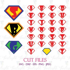 Superheld Schild SVG Superheld Shield Cut Dateien Superheld Schild Alphabet SVG Superheld Schild Alphabet Cut Dateien Instant Download