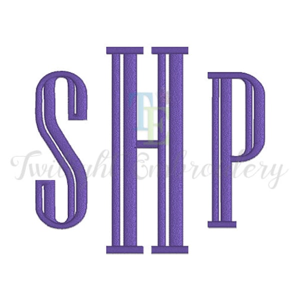 Formal Machine Embroidery Monogram Font, Boy Embroidery Monogram In 5 Sizes INSTANT DOWNLOAD
