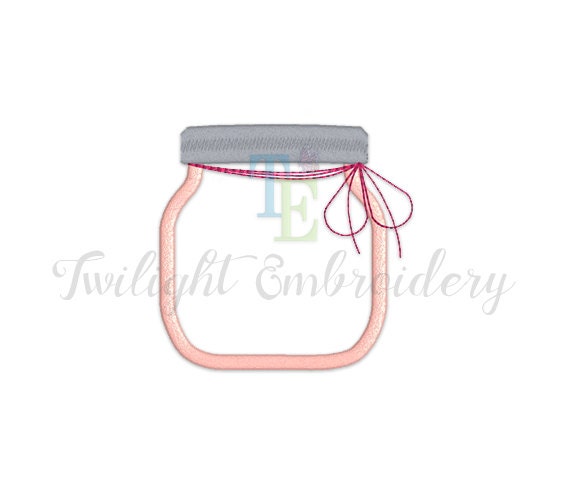 Set of 2 Mason Jar Applique Machine Embroidery Designs Fruit Etsy