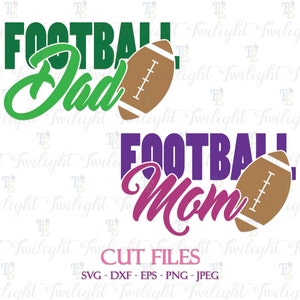 Football Cut Files, Football Mom Cut Files, Football Dad Cut Files, SVG Cut Files, DXF Cut Files, Eps / Png / Jpeg Files Instant Download image 1
