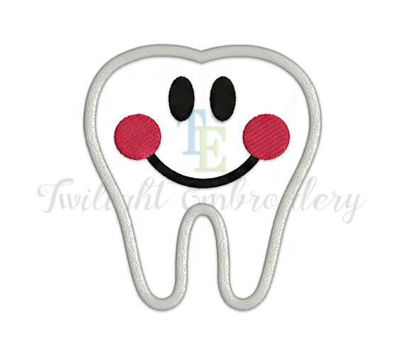 Set of 4 Tooth Applique Embroidery Designs Tooth Machine Embroidery ...
