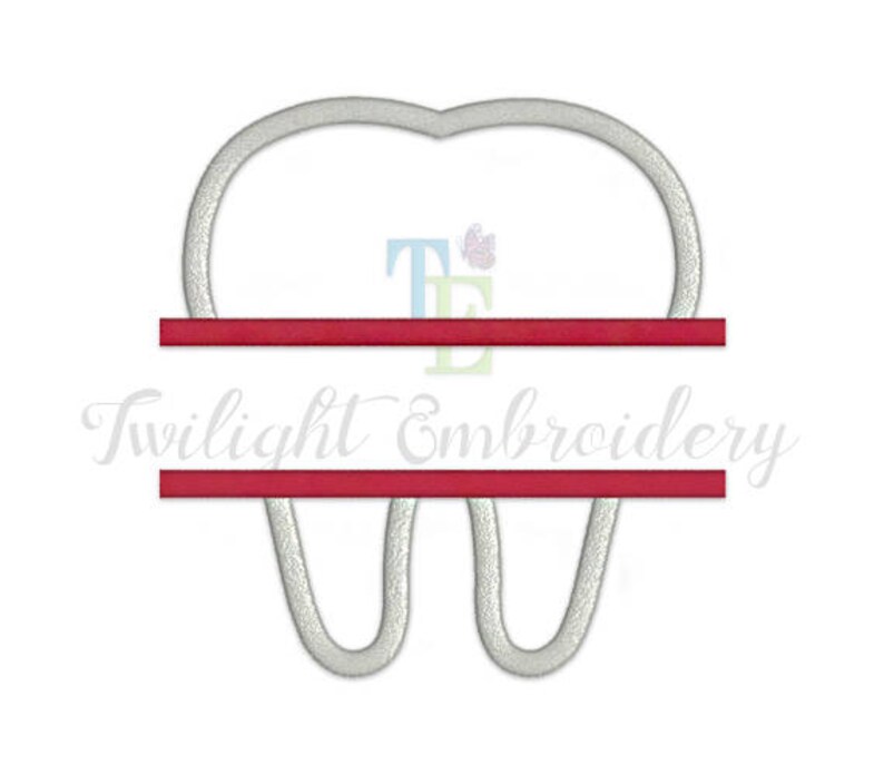 Set of 4 Tooth Applique Embroidery Designs Tooth Machine Embroidery ...